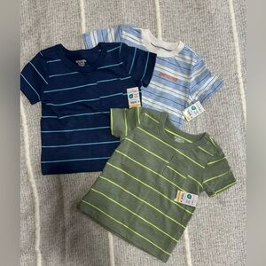 Garanimals Kids Striped Tees - Navy, Gray, Light Blue